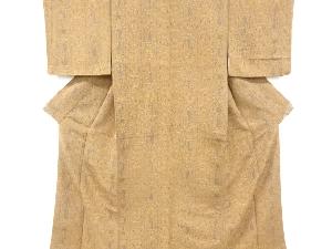 リサイクル　未使用品　縮緬地異国人物に花模様小紋着物